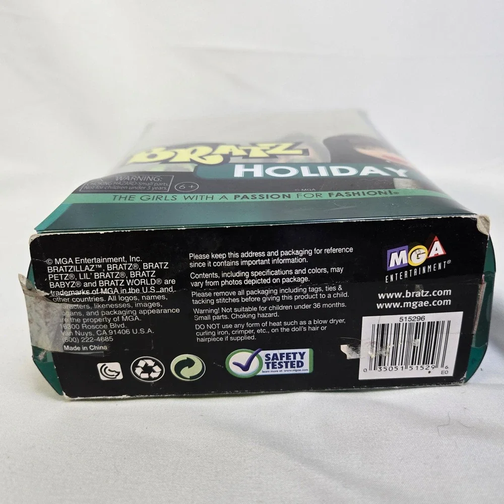 Bratz Holiday Jade Doll 515296 Collectible, New Open Box, Box‎ Damaged Taped